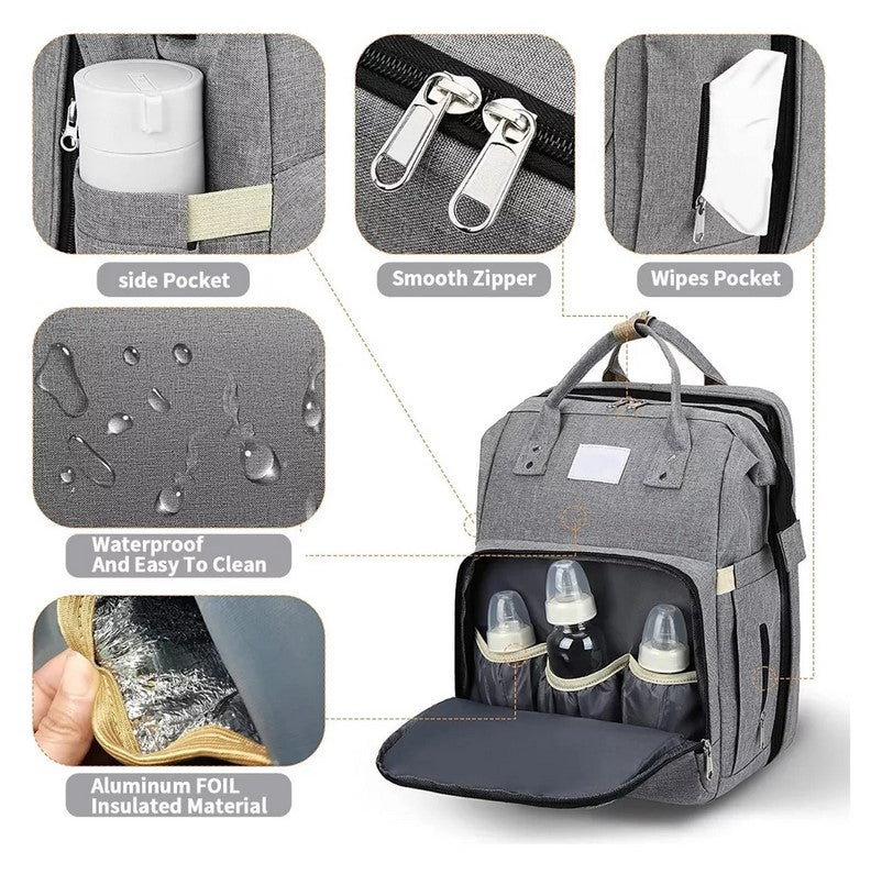 Mochila mudador 3 en 1 -Gris. ENVIO GRATIS Y PAGA EN CASA.