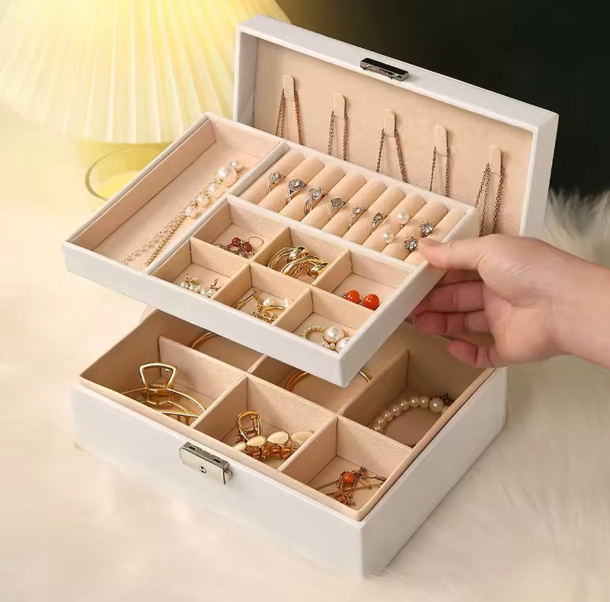 Maleta Organizadora de Joyas, doble capa. ENVIO GRATIS Y PAGA EN CASA.