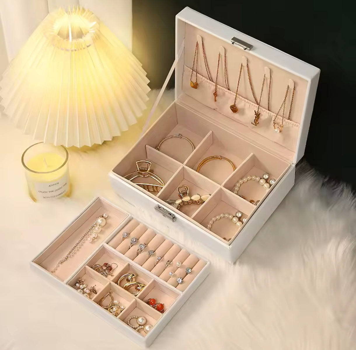 Maleta Organizadora de Joyas, doble capa. ENVIO GRATIS Y PAGA EN CASA.
