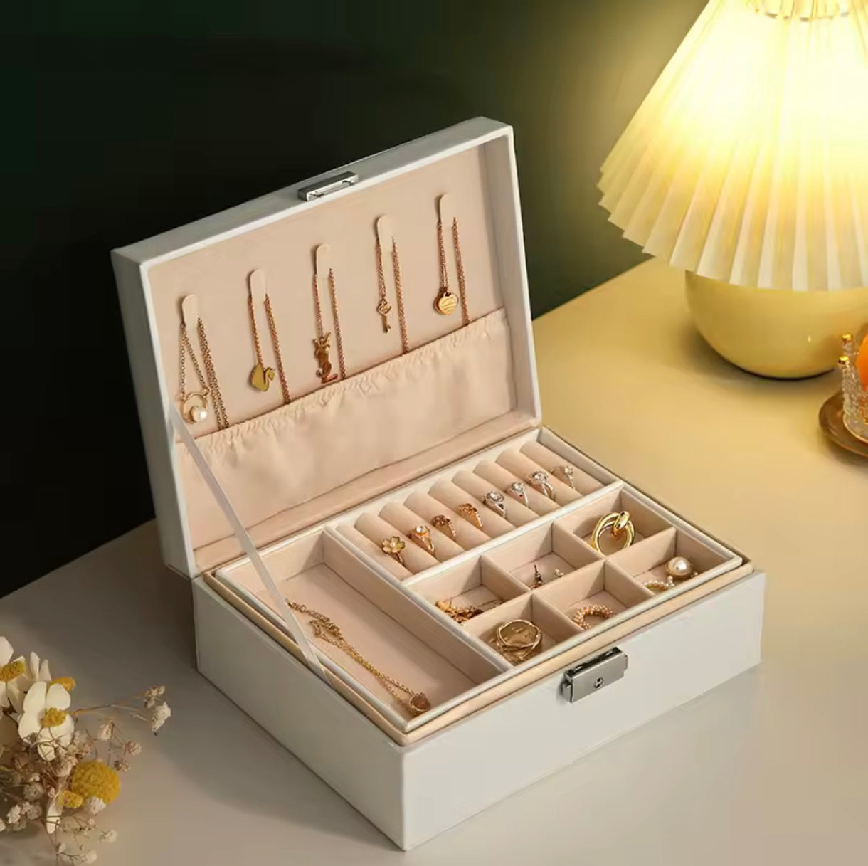Maleta Organizadora de Joyas, doble capa. ENVIO GRATIS Y PAGA EN CASA.