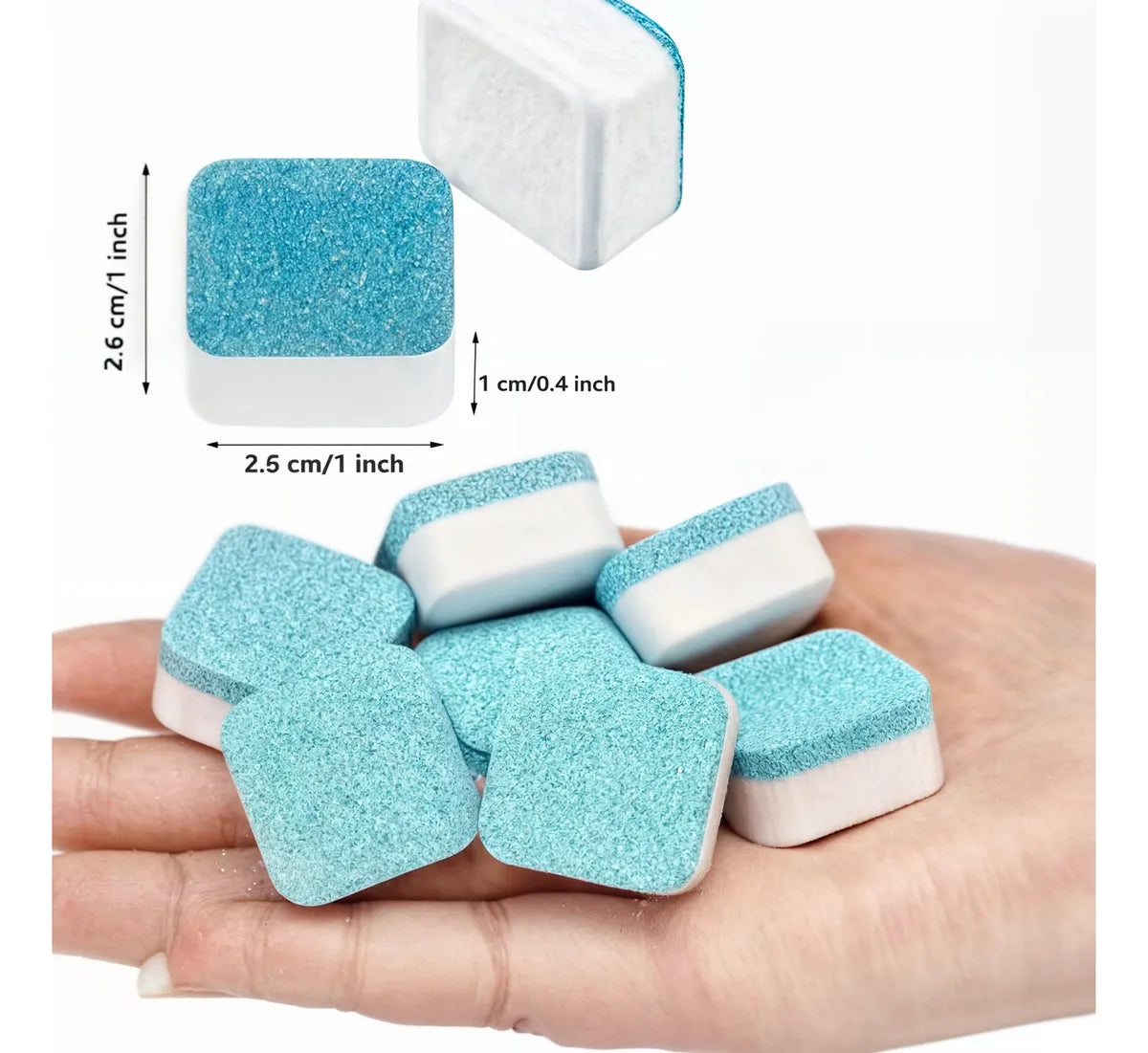 12 Un (caja) de pastillas para limpieza de tambor lavadora. ENVIO GRATIS Y PAGA EN CASA.
