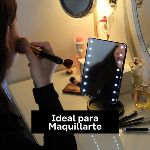 Espejo LED para maquillaje. Giratorio en 360° ENVIO GRATIS Y PAGA EN CASA.