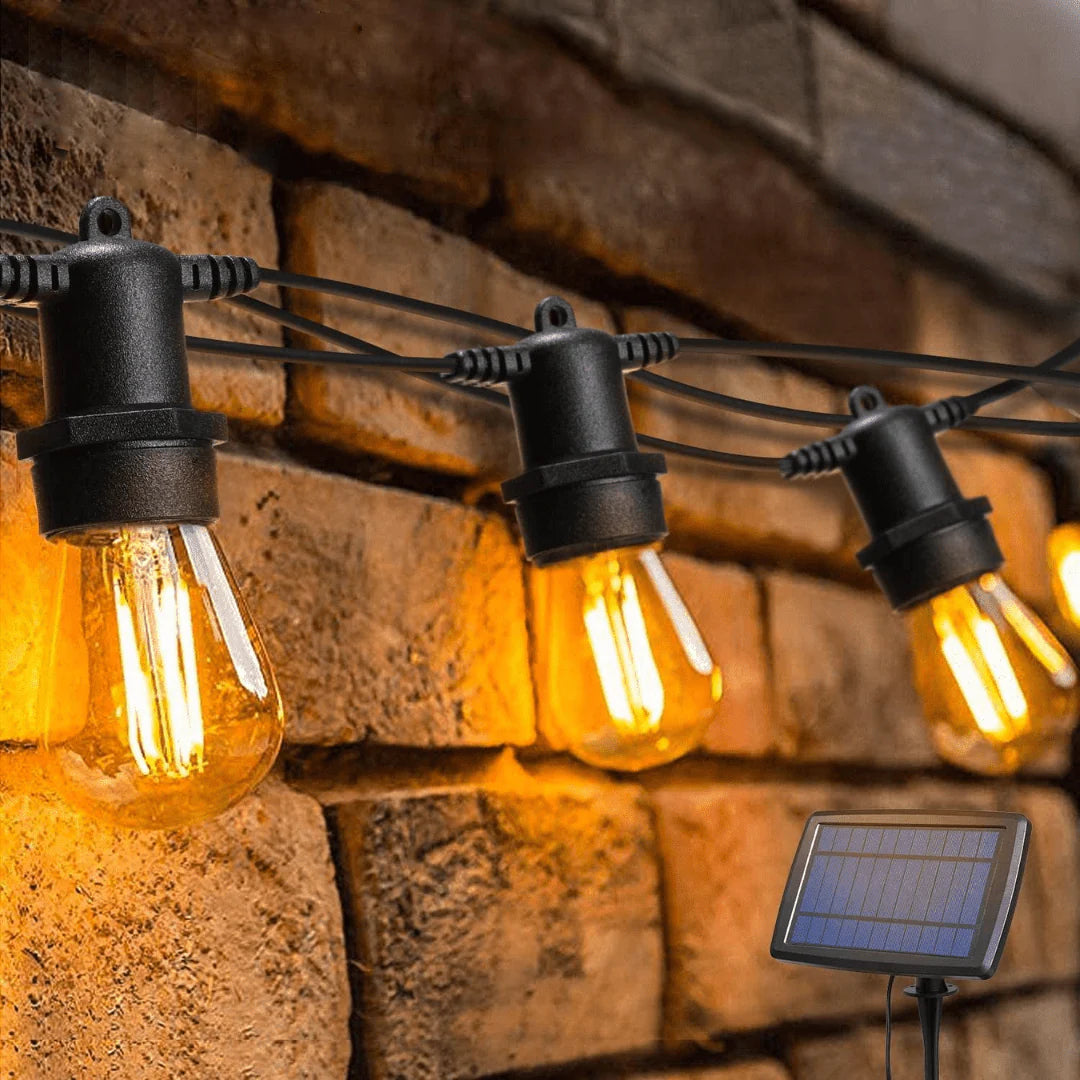 Tira de luces solares, 10 bombillas 5 mts. ENVIO GRATIS Y PAGA EN CASA.