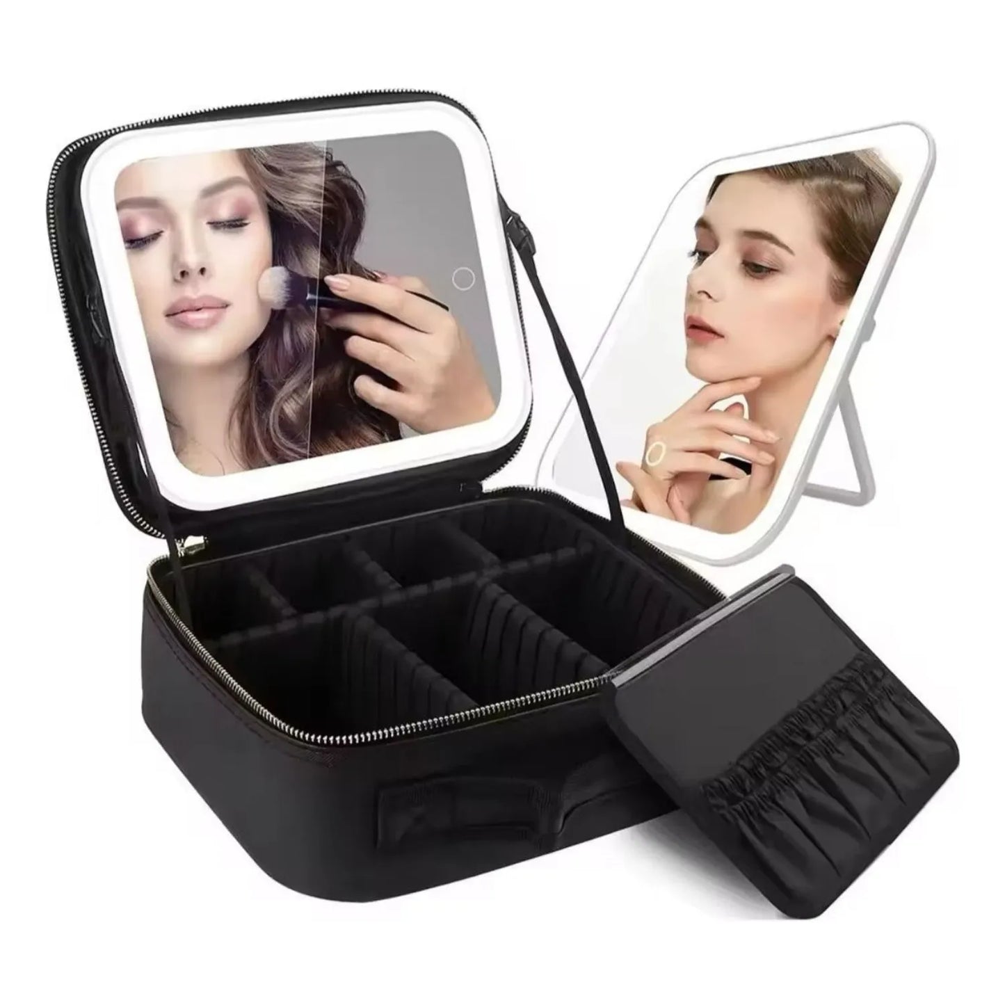 Maleta de maquillaje, Cosmetiquero con espejo y Luz LED. ENVIO GRATIS Y PAGA EN CASA.